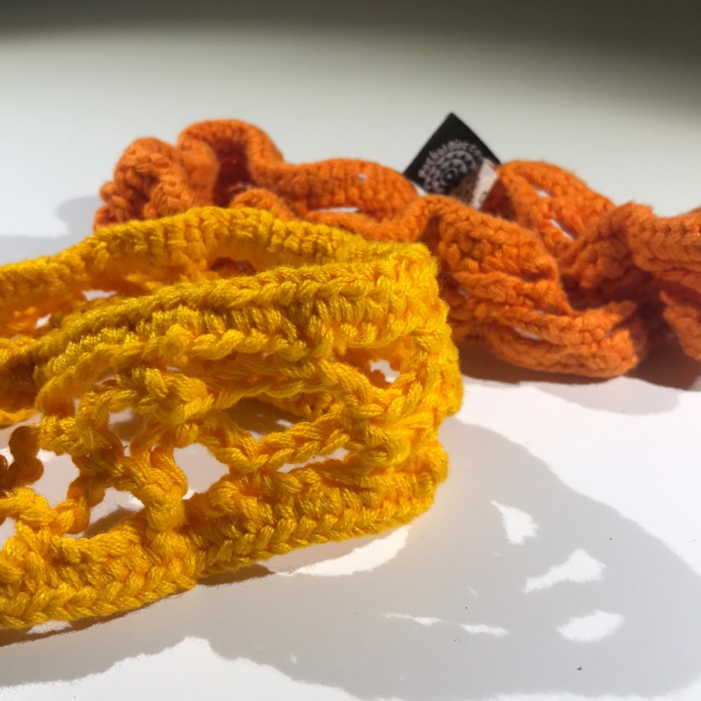 Orange and Yellow Crochet Headbands